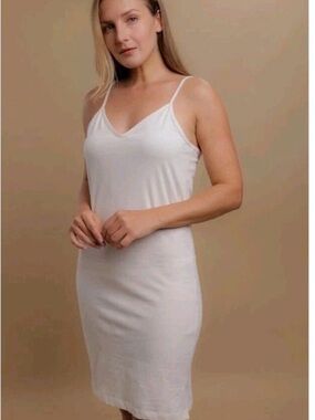 Classic White Slip Midi Dress